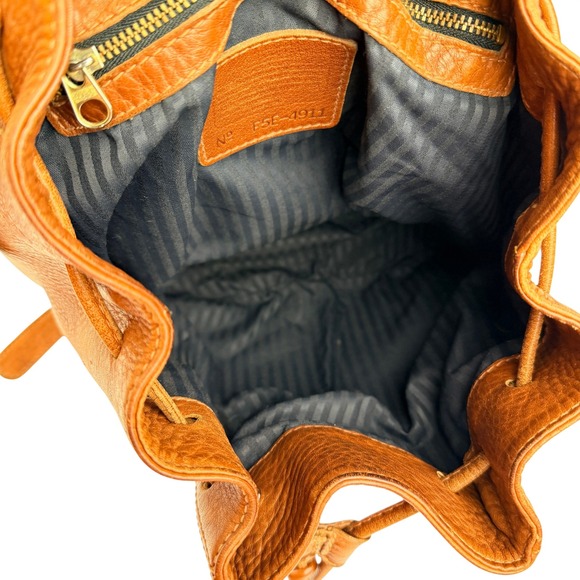 VTG Coach Sonoma Backpack 4911 Cognac Pebbled Leather Made in‎ Italy Drawstring